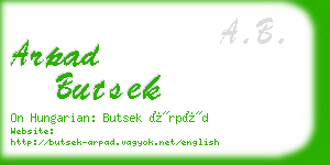 arpad butsek business card